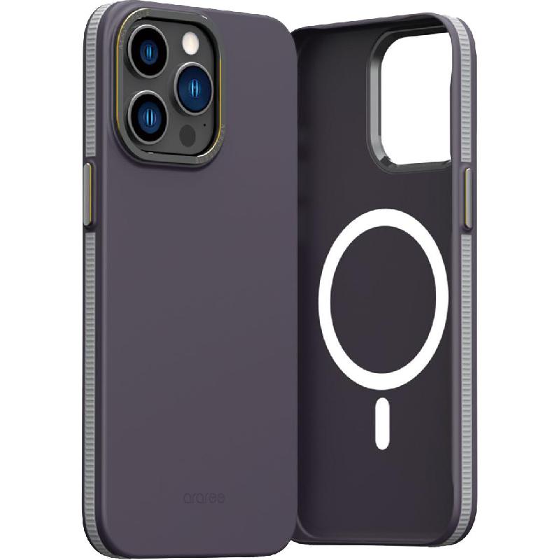Araree Aero Frame Back Cover Mobile Case, for iPhone 15 Pro Max, Plum Grey