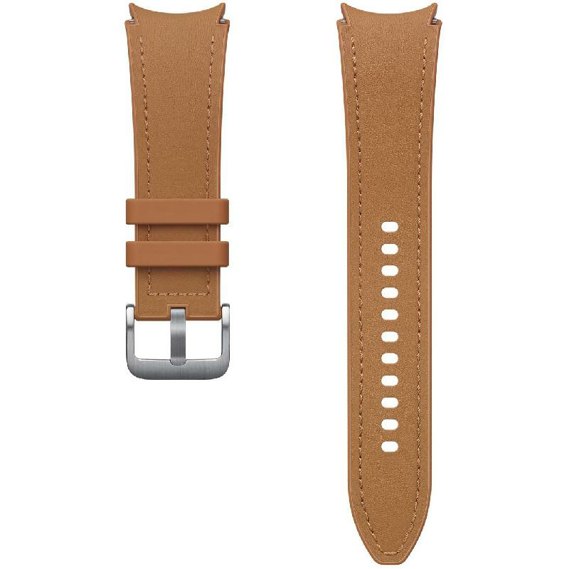 Samsung Hybrid Eco-Leather Band Wrist Strap, for Samsung Galaxy Watch6 44/Galaxy Watch6 Classic 47, Genuine Leather/Fluoroelastomer, Medium/Large Band Size, Camel