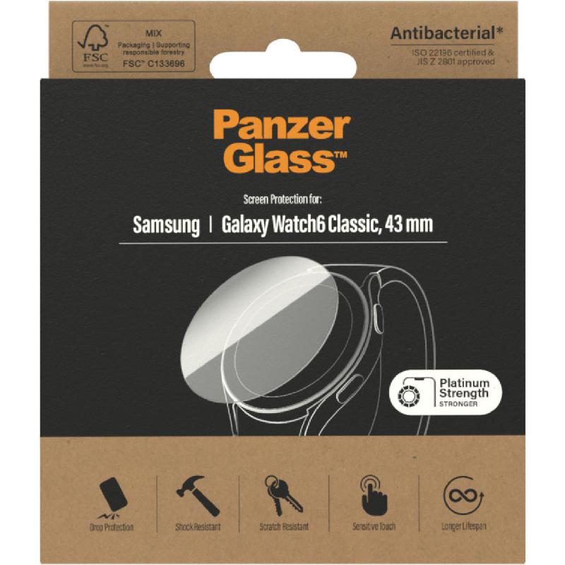 PanzerGlass Smartwatch Screen Protector, Edge-to-Edge Glass, for Samsung Galaxy Watch6 Classic 43