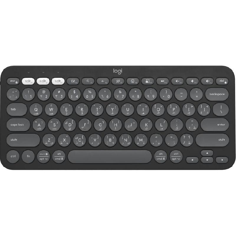 Logitech Pebble Keys 2 K380s Keyboard, Bluetooth, for iOS/Android/Windows OS/macOS, Tonal Graphite
