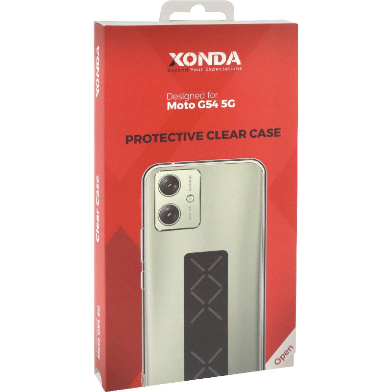 Xonda Back Cover Mobile Case with Strap, for Motorola moto g54 5G, Clear