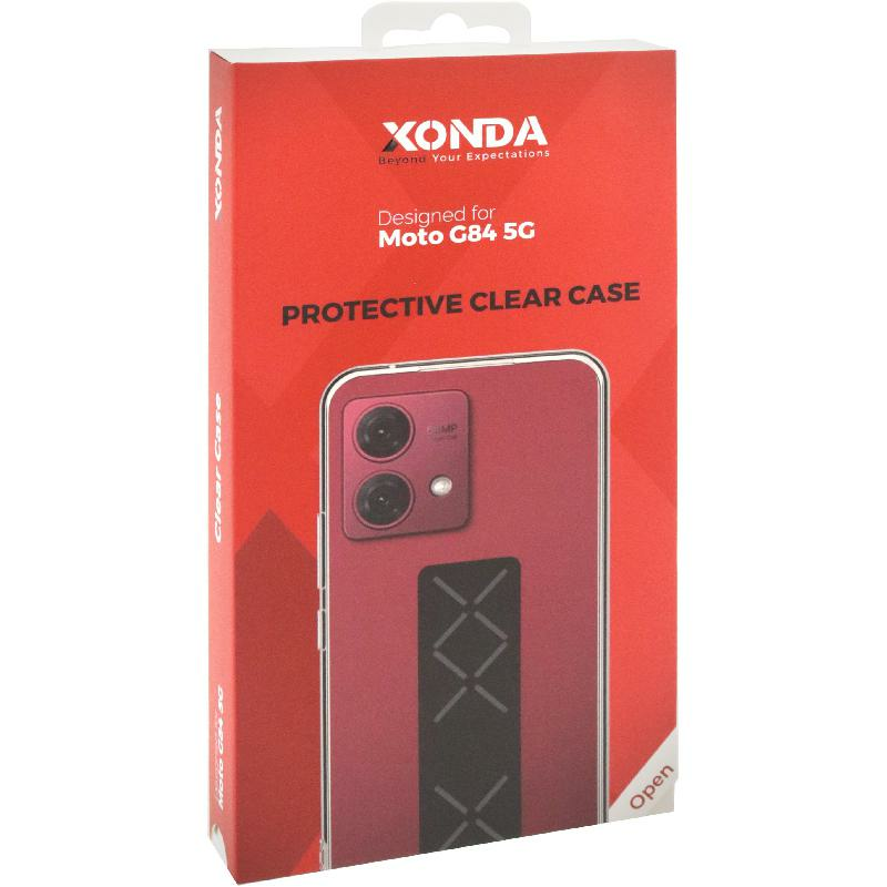 Xonda Back Cover Mobile Case with Strap, for Motorola moto G84 5G, Clear