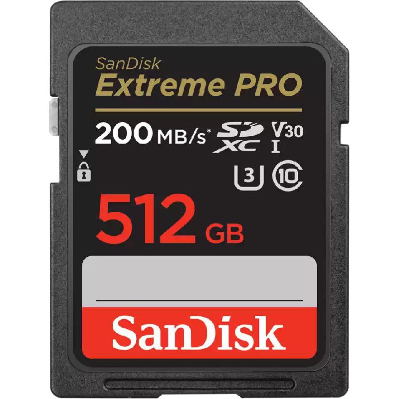 SanDisk Extreme Pro SD UHS I SD Card, 512 GB