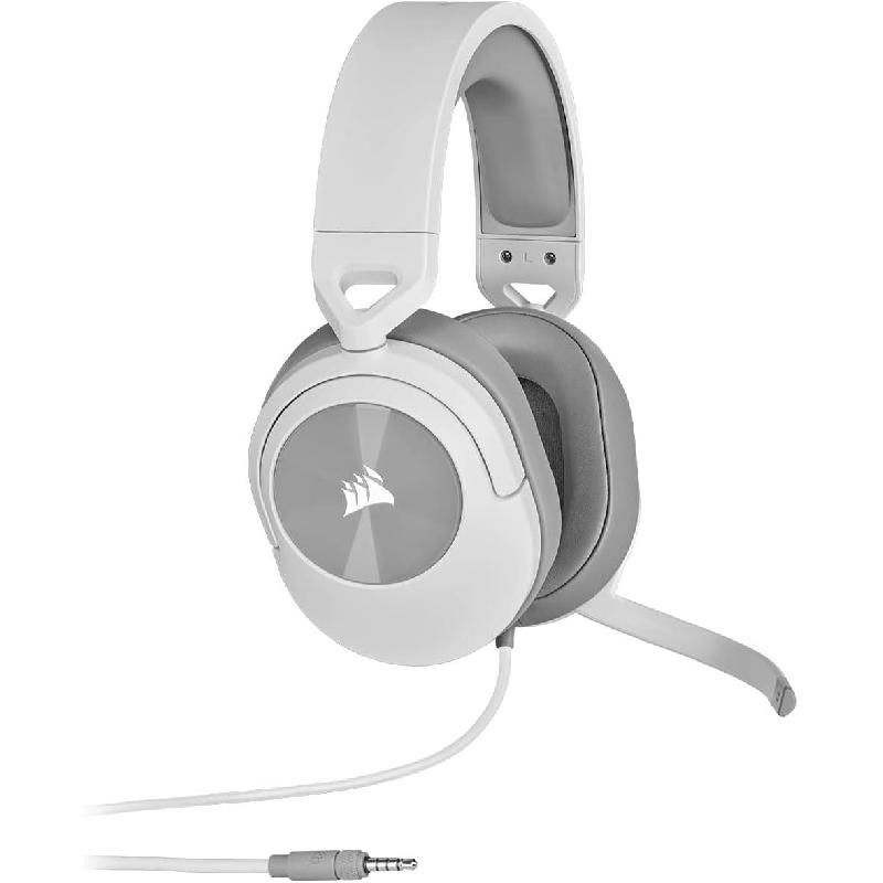 CORSAIR HS55 Stereo Gaming Headset, Wired, 3.5 mm Connector, Omnidirectional Microphone, White