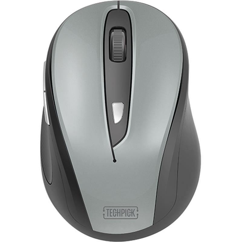 Techpick HGFMW-400 Mouse, Wireless (2.4 GHz RF), Optical, 800-1200-1600 dpi, Black