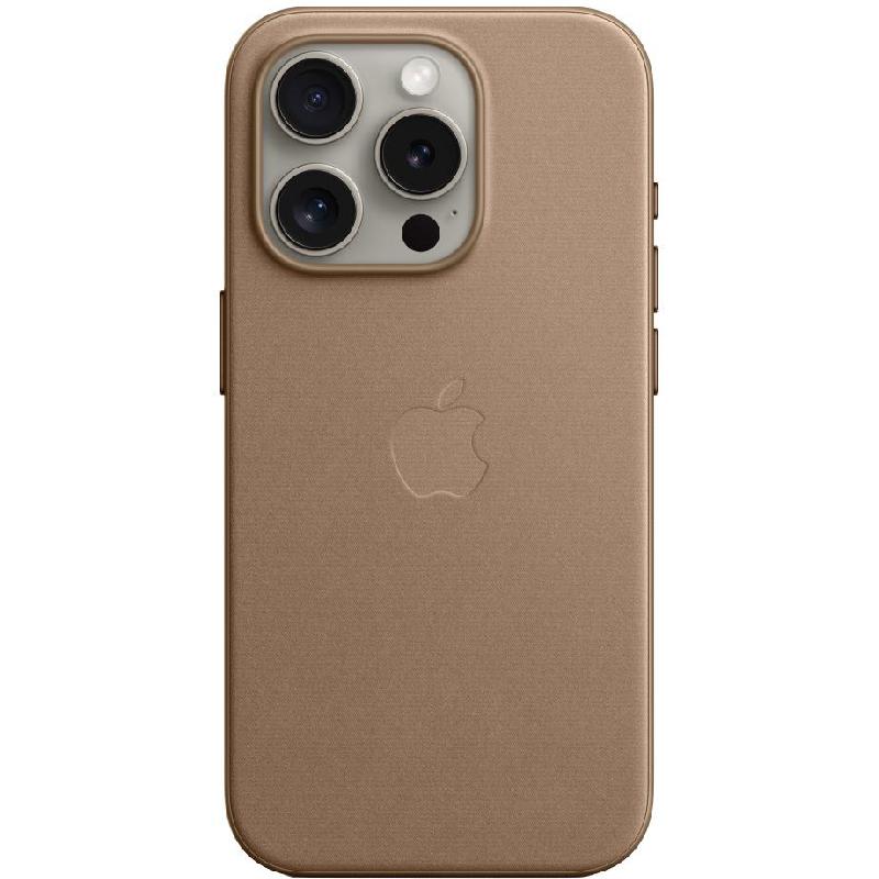 Apple FineWoven Back Cover Mobile Case with MagSafe, for iPhone 15 Pro, Taupe
