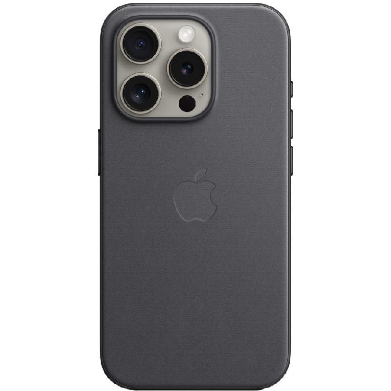 Apple FineWoven Back Cover Mobile Case with MagSafe, for iPhone 15 Pro, Black