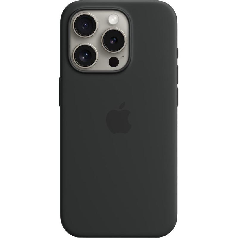 Apple Silicone Back Cover Mobile Case with MagSafe, for iPhone 15 Pro, Black