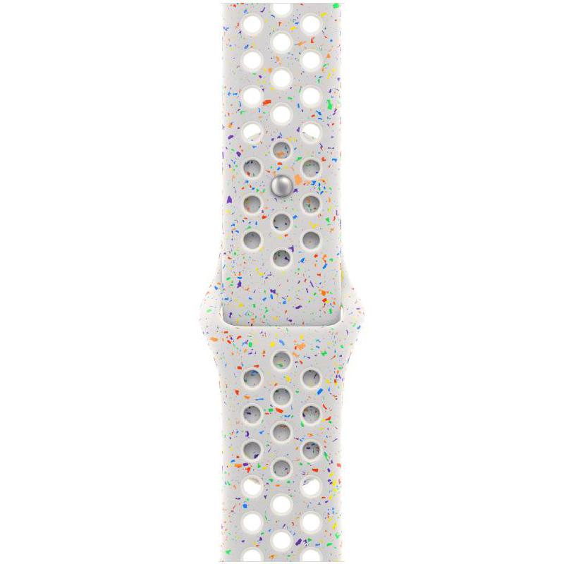 Apple Nike Sport Band Wrist Strap, for Apple Watch Ultra 2/Watch Series 10 46/Watch Series 9 45/Watch SE 44, Fluoroelastomer, Medium/Large Band Size, Pure Platinum