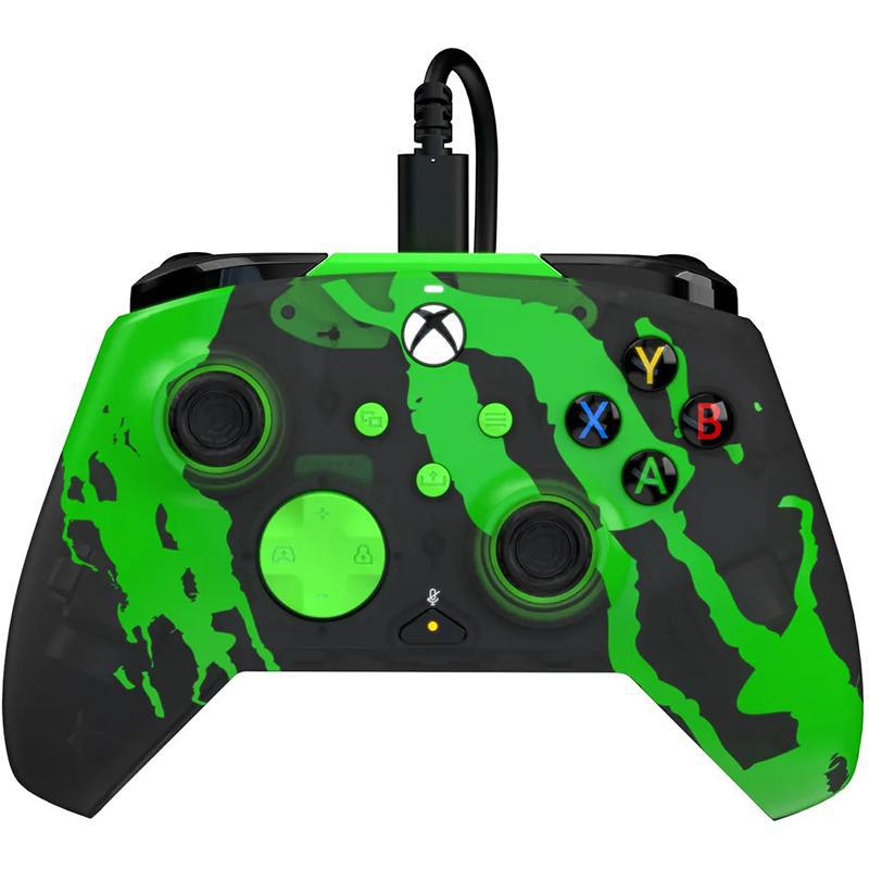 PDP REMATCH Glow in the Dark Controller, Wired, for Xbox One/Xbox Series X/Xbox Series S, Jolt Green