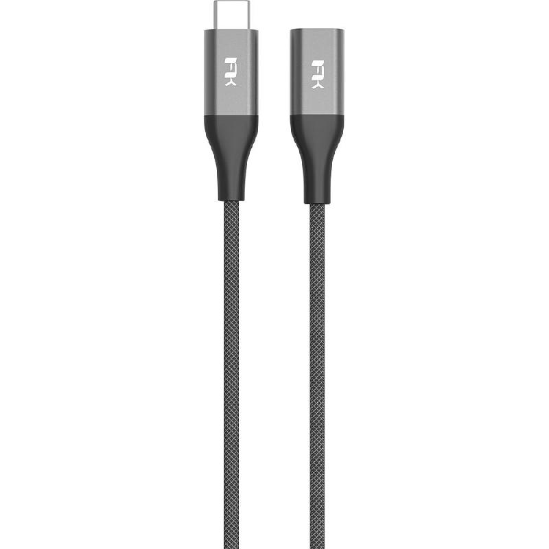 FeelTek Cable Male USB-C to Female USB-C Extension Cable, 3.00 m ( 9.84 ft ), Grey