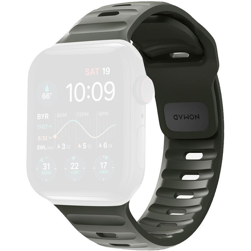 Nomad Sport Band Wrist Strap, for Apple Watch Series 10 42/Watch Series 9 41/Watch SE 40, FKM Fluoroelastomer Rubber, Ash Green