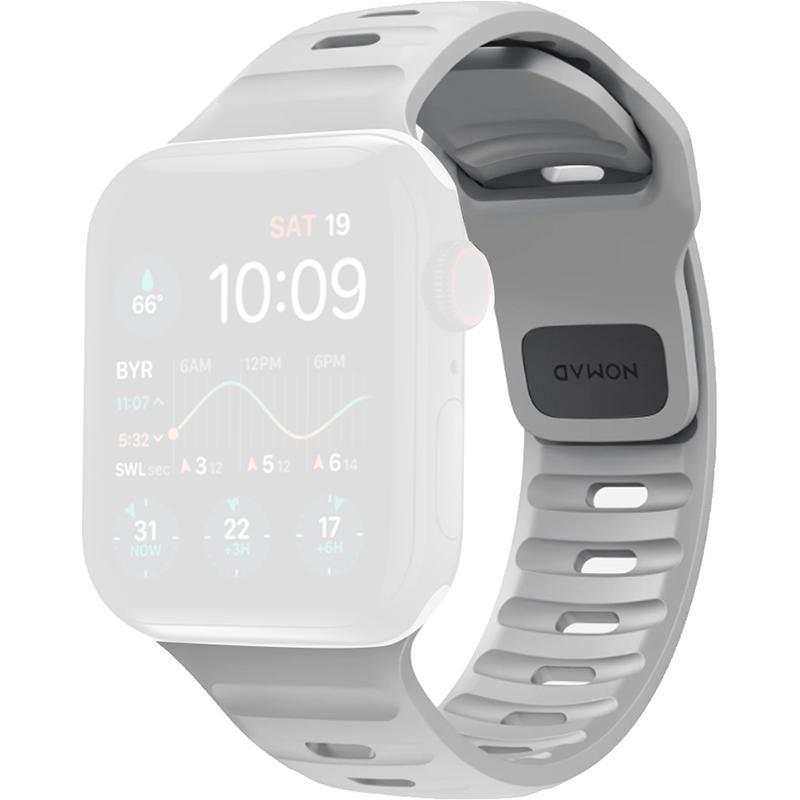 Nomad Sport Band Wrist Strap, for Apple Watch Series 10 42/Watch Series 9 41/Watch SE 40, FKM Fluoroelastomer Rubber, Lunar Grey