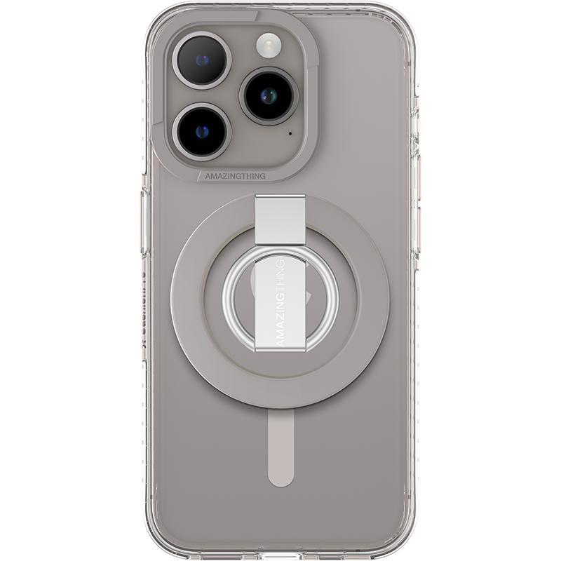 Amazing Thing Titan Pro Mag Grip Back Cover Mobile Case with MagSafe, for iPhone 15 Pro, Grey