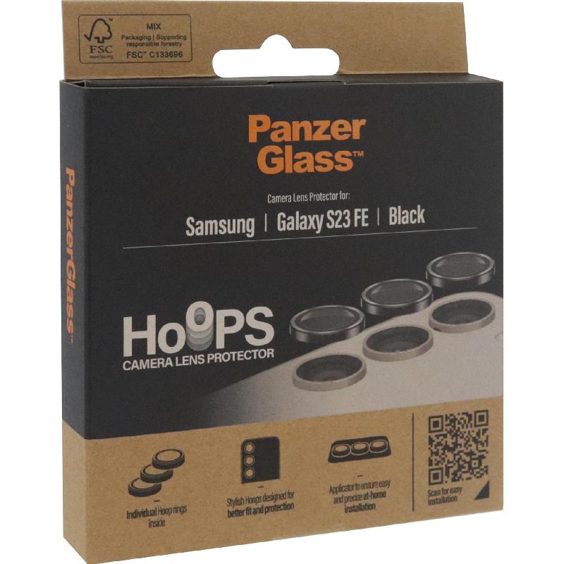 PanzerGlass Hoops Camera Lens Protector (Individual Ring) Smartphone Camera Accessory, for Samsung Galaxy S23 FE 5G, Black