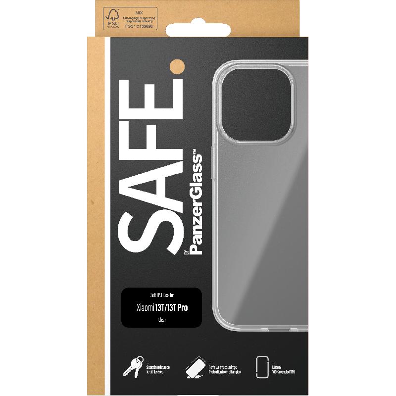 PanzerGlass SAFE Back Cover Mobile Case, for Xiaomi 13T Pro/13T, Clear