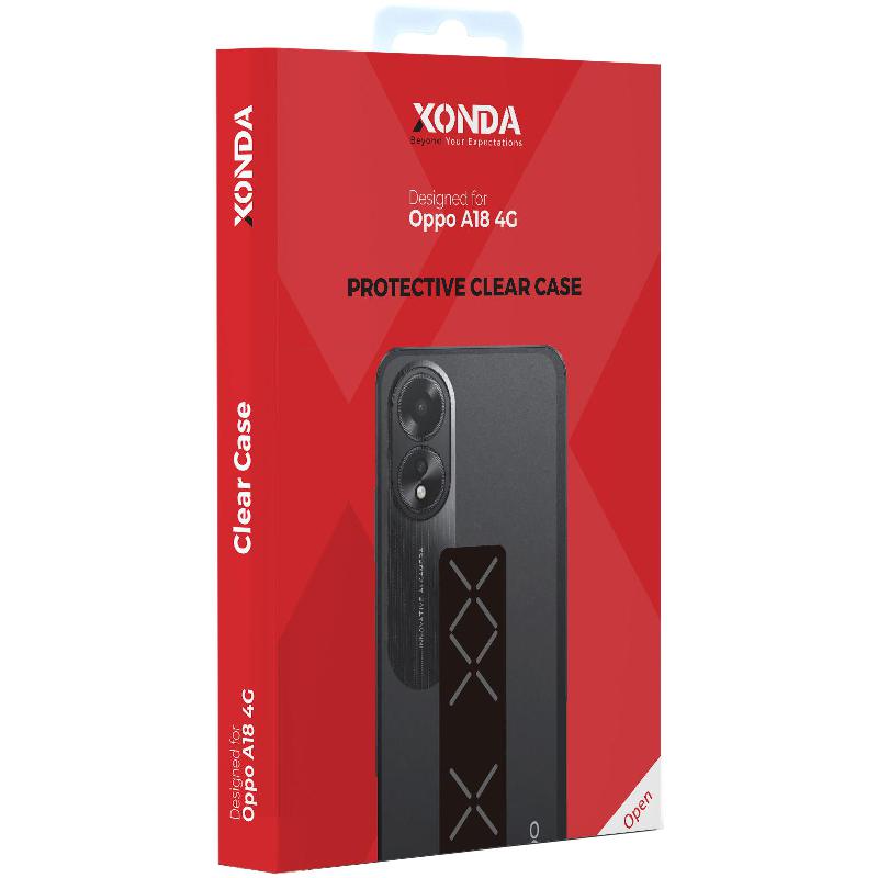 Xonda Back Cover Mobile Case with Strap, for OPPO A18, Clear
