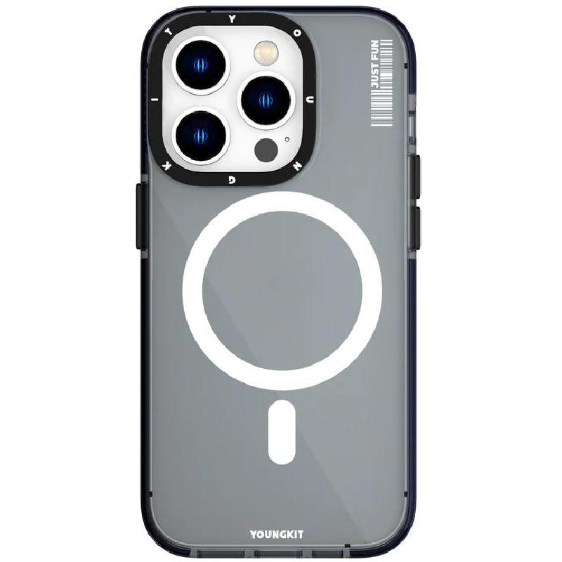 Youngkit Crystal Back Cover Mobile Case, for iPhone 15 Pro Max, Clear/Black