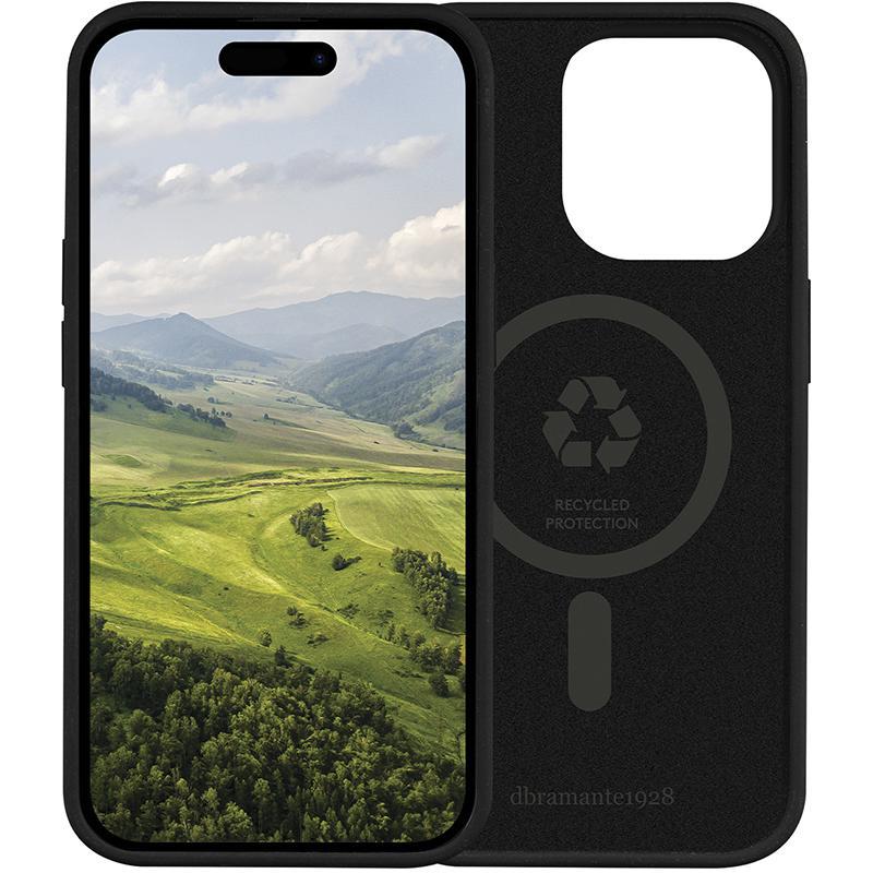 DBRAMANTE1928 Monaco Back Cover Mobile Case with MagSafe, for iPhone 15 Pro, Black