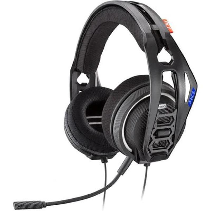 Nacon RIG 400 Gaming Headset, Noise Cancelling Microphone, Wired, 3.5 mm Connector, Detachable Microphone, Black