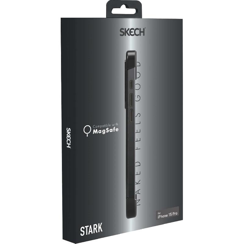 Skech Stark Back Cover Mobile Case with MagSafe, for iPhone 15 Pro, Midnight Black