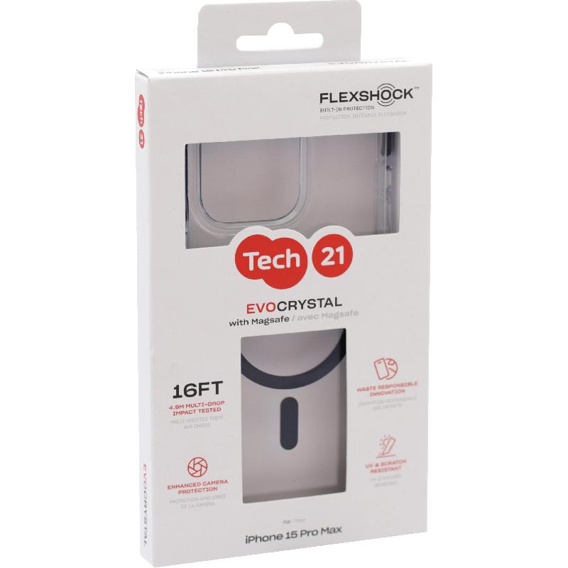 EvoCrystal Back Cover Mobile Case with MagSafe, for iPhone 15 Pro Max, Blue Titanium