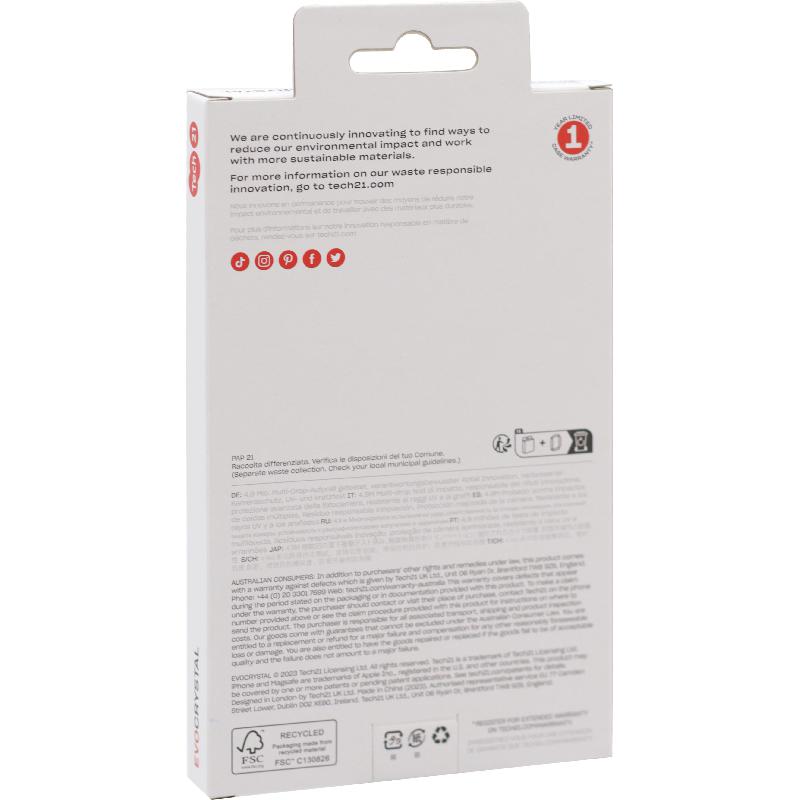 Tech21 EvoCrystal Back Cover Mobile Case with MagSafe, for iPhone 15 Pro Max, Blue Titanium — 2