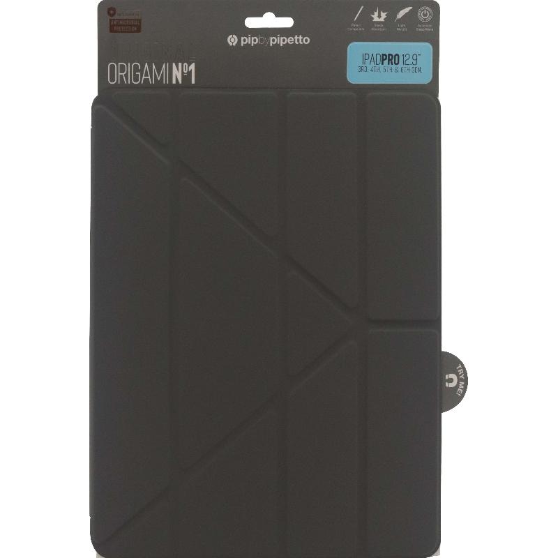 PIPETTO Origami Folio Tablet Case, for iPad Pro 12.9 - 2021/iPad Pro 12.9 - 2020, Grey