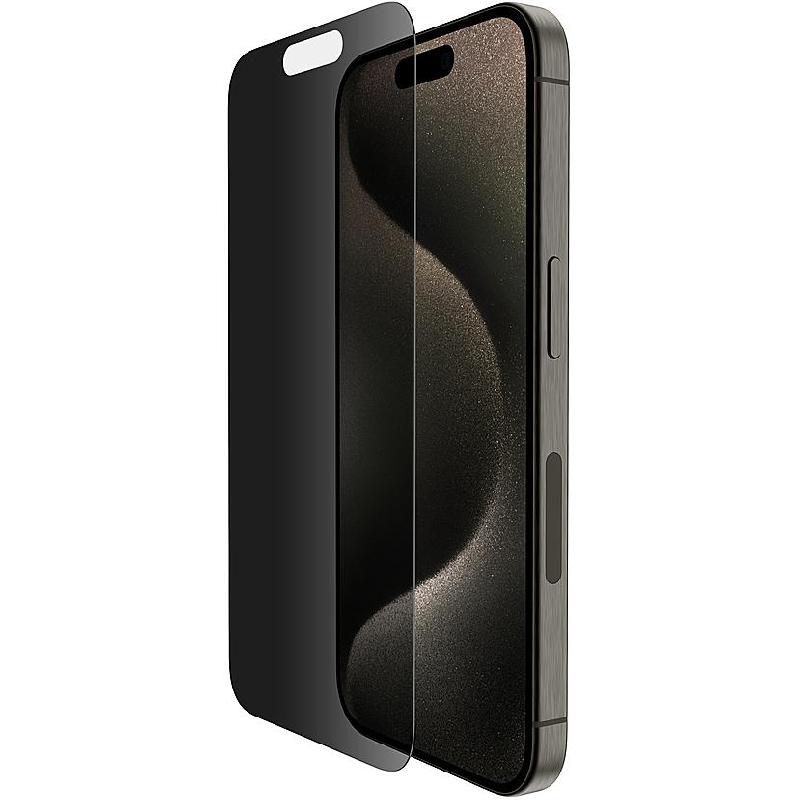 Belkin ScreenForce Smartphone Screen Protector, for iPhone 15 Pro, Tempered Glass; Privacy