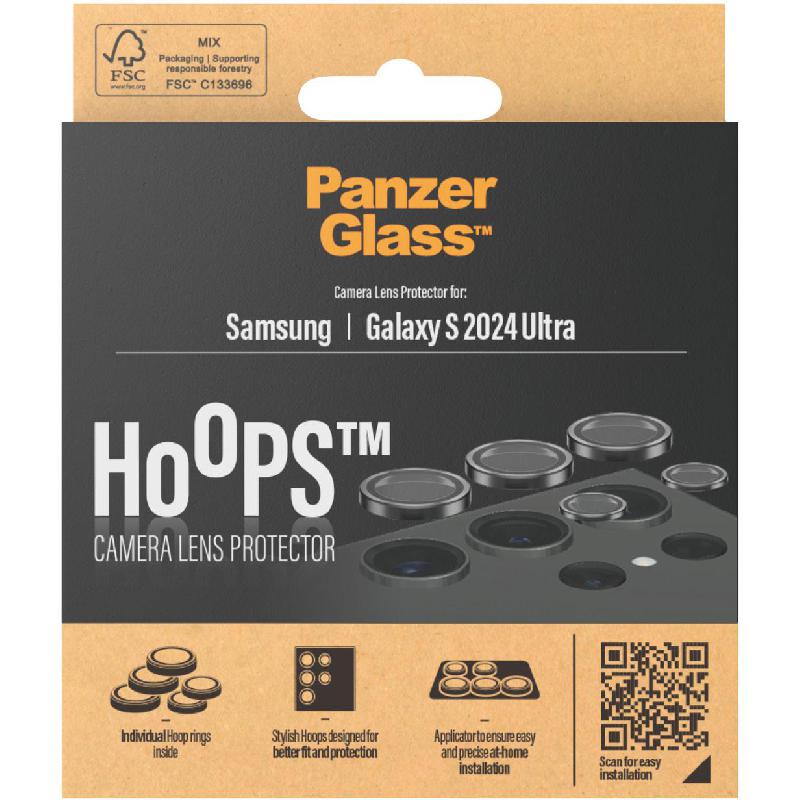 PanzerGlass Hoops Camera Lens Protector (Individual Ring) Smartphone Camera Accessory, for Samsung Galaxy S24 Ultra, Black