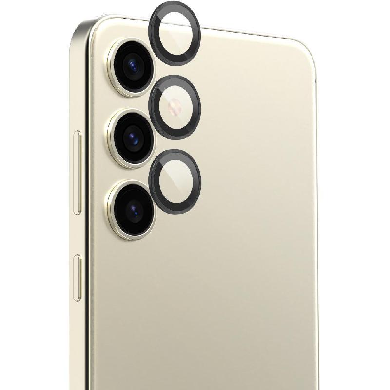 Araree C-Sub Core MR Camera Lens Protector Smartphone Camera Accessory, for Samsung Galaxy S24+, Silver/Black