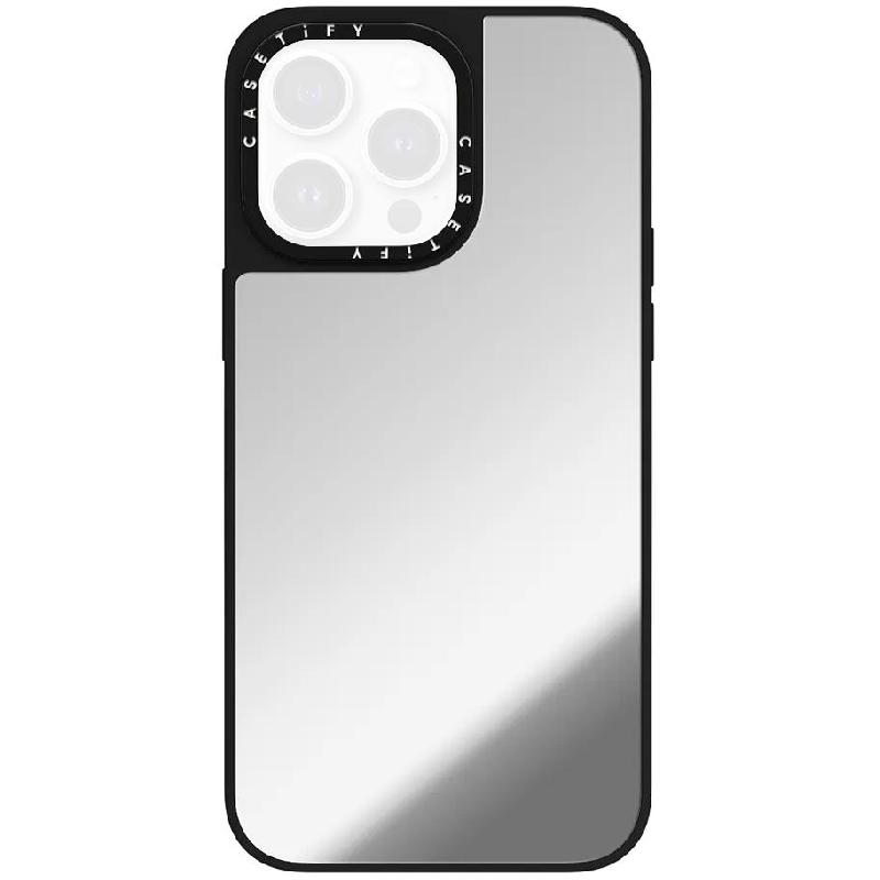 CASETiFY Mirror Back Cover Mobile Case with MagSafe, for iPhone 15 Pro Max, Silver/Black