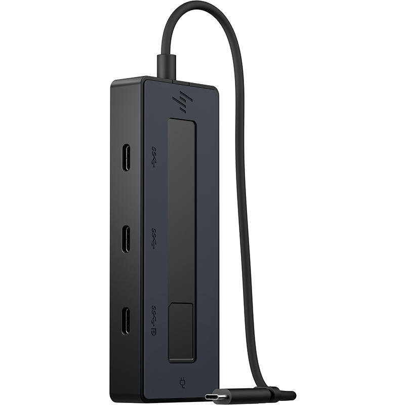 HP 4K Multi-port Station, USB-C, 4 Port (USB-C), Black