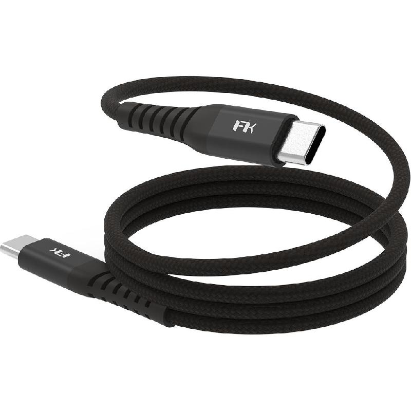 FeelTek Kleio M USB-C to USB-C (100W) Sync & Charge Cable, 1.00 m ( 3.28 ft ), Black