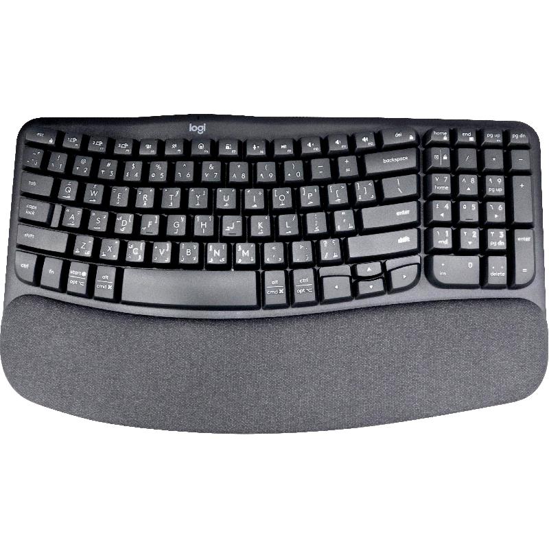 Logitech Wave Keys Keyboard, Bluetooth/Wireless (2.4 GHz RF), for Windows 11/Windows 10/macOS/ChromeOS/iPadOS, Graphite
