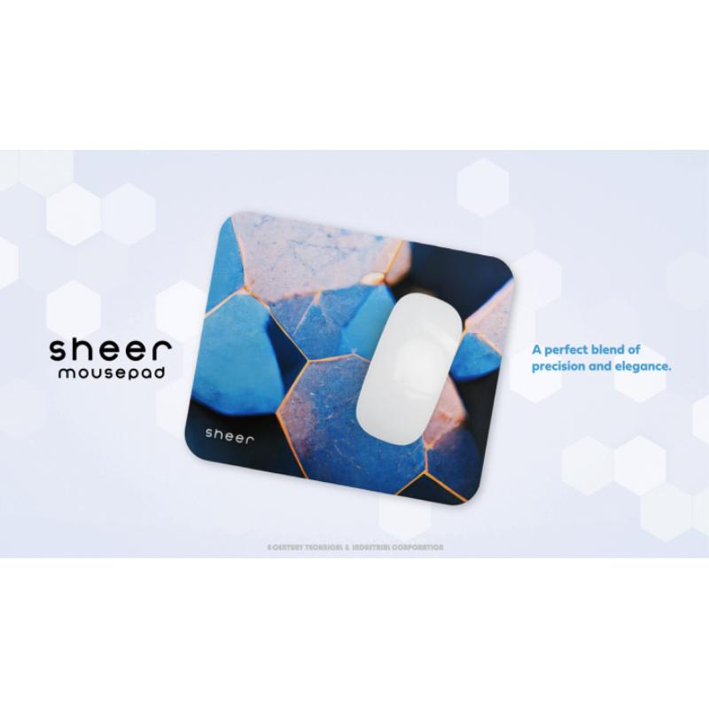 E-Century Sheer Mouse Pad, Microfiber/Silicone, Black/Blue — 4