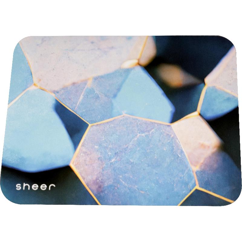 E-Century Sheer Mouse Pad, Microfiber/Silicone, Black/Blue