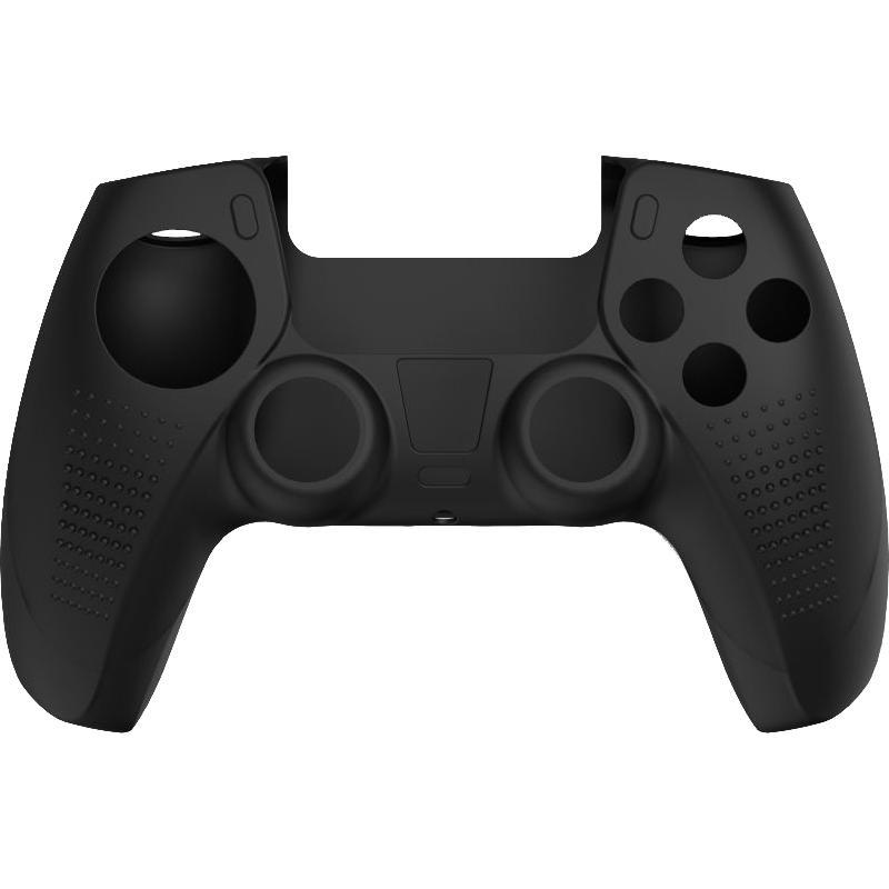 Hama 6-in-1 Set Grip Cover;Analogue Stick Attachement;Trigger Attachement;Sticker for Lightbar, for PlayStation 5, Black