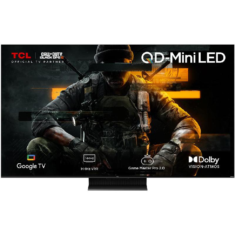 TCL 65" Smart TV, 4K Mini-LED, 144 Hz (VRR)/240 Hz (DLG), Black, 65C755