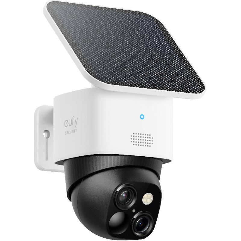Eufy SoloCam S340 Wireless Outdoor Security Camera with Dual Lens and Solar Panel, Bluetooth/Wi-Fi, Works with Amazon Alexa/Google Assistant, White