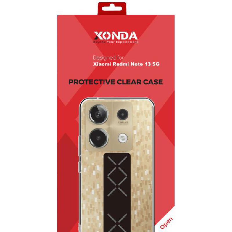 Xonda Back Cover Mobile Case with Strap, for Xiaomi Redmi Note 13 5G, Clear
