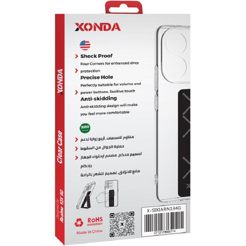 Xonda Back Cover Mobile Case with Strap, for Xiaomi Redmi Note 13 4G, Clear — 3