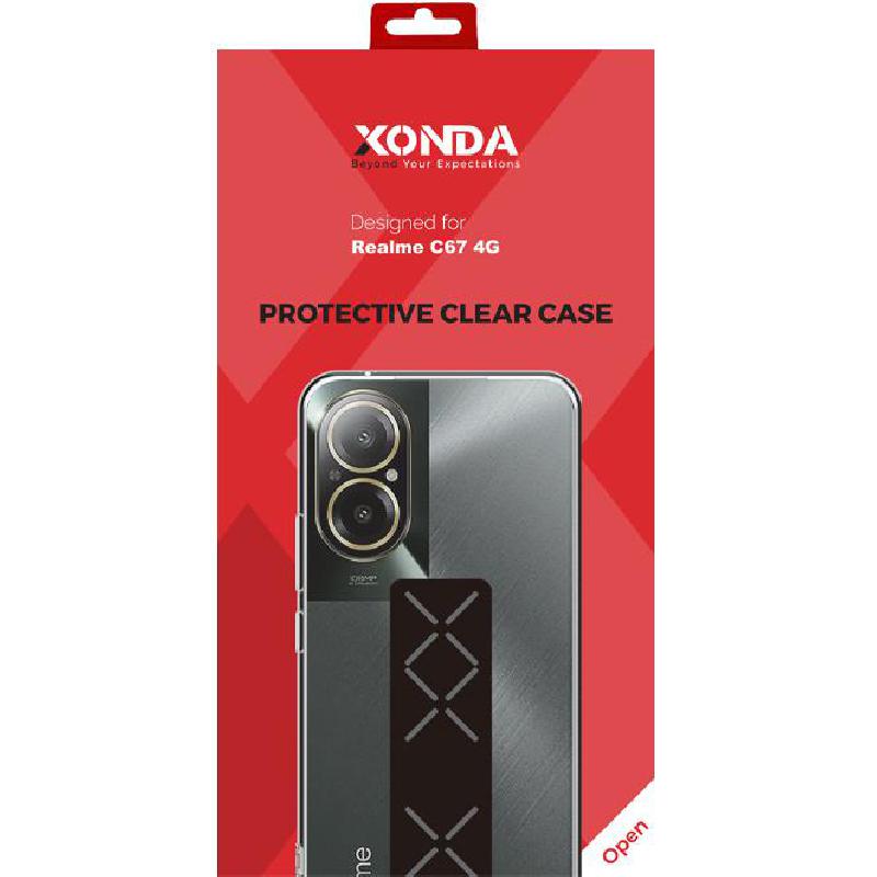 Back Cover Mobile Case with Strap, for Realme C67, Clear