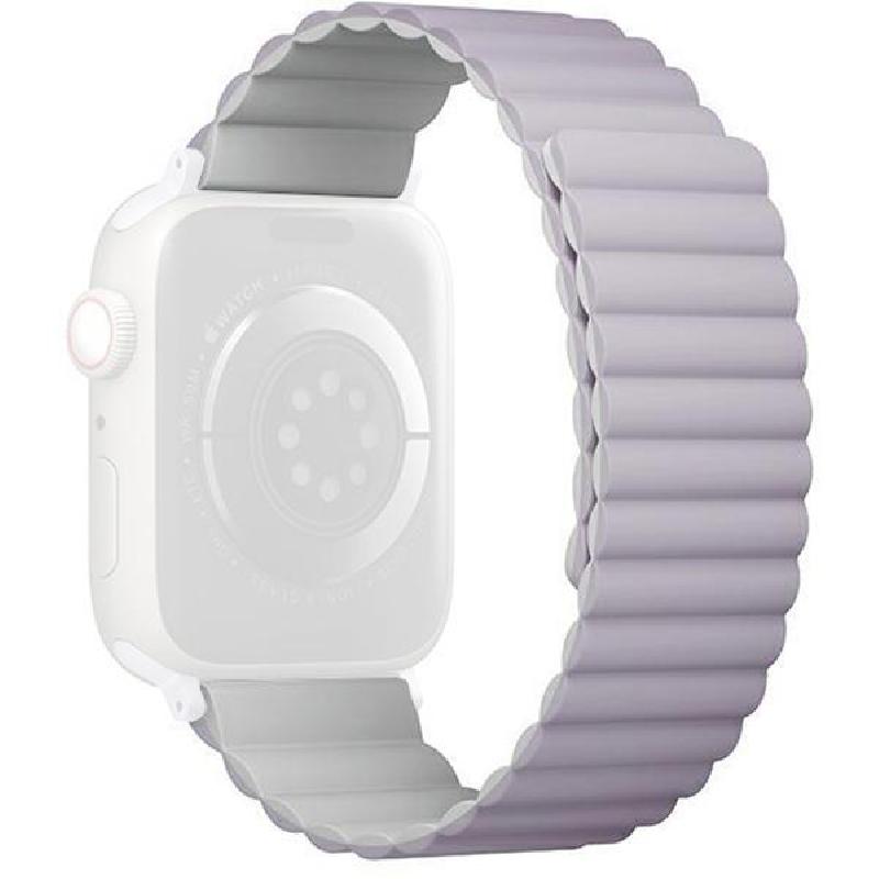 Uniq Revix Wrist Strap, for Apple Watch Series 11 42/Watch Series 10 42/Watch Series 9 41/Watch SE 40, Silicone, Lilac/White
