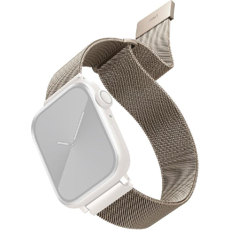 Uniq Dante Wrist Strap, for Watch Ultra 3/Watch Ultra 2/Watch Series 11 46/Watch Series 10 46, 316 Stainless Steel, Starlight