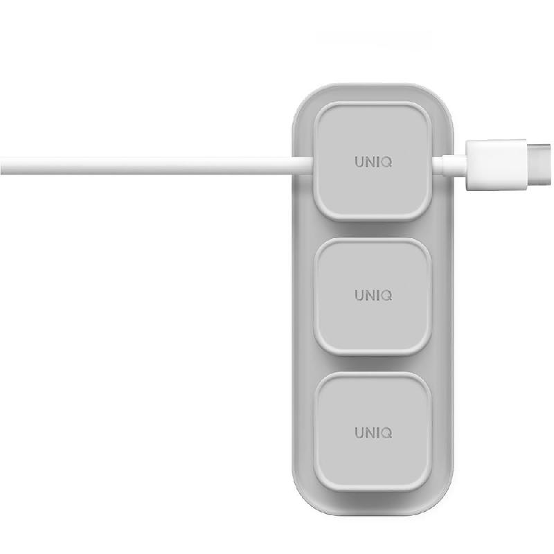 Uniq Pod Mag Magnetic Cable Organizer Buttons with Base Bundle Cable Management Solution, Universal, for Most Devices, Stone Grey