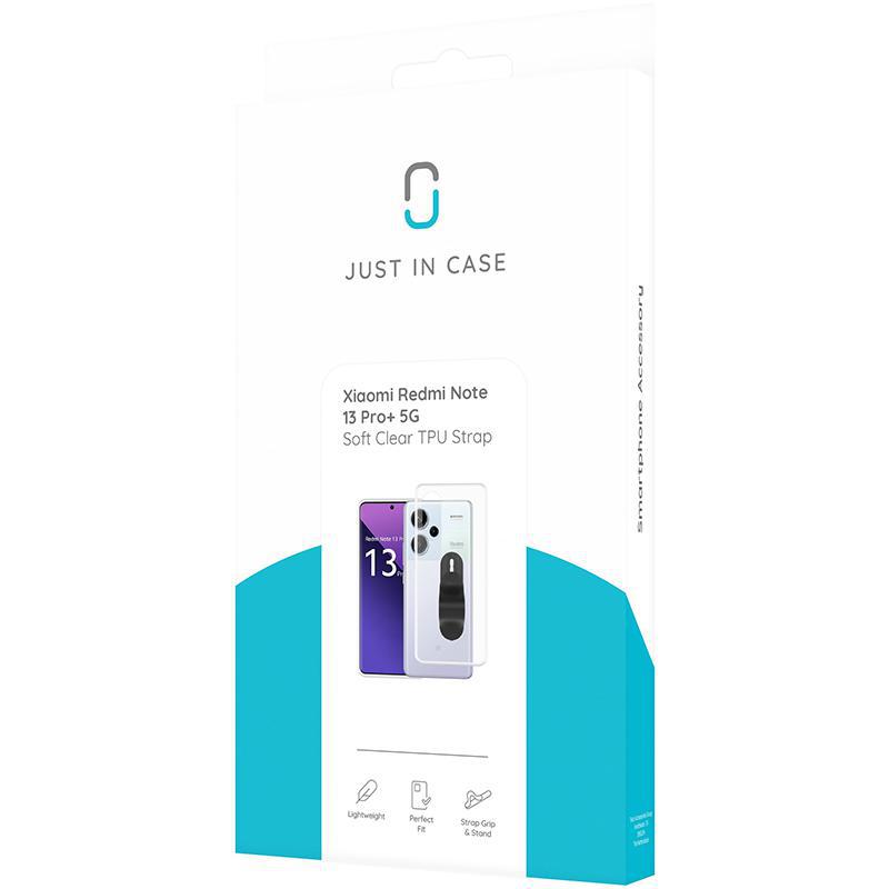Just in Case Soft TPU Back Cover Mobile Case with Strap, for Xiaomi Redmi Note 13 Pro+ 5G, Clear — 4