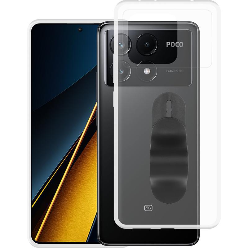 Just in Case Soft TPU Back Cover Mobile Case with Strap, for Xiaomi POCO X6 Pro, Clear