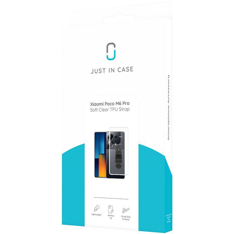 Just in Case Soft TPU Back Cover Mobile Case with Strap, for Xiaomi POCO M6 Pro, Clear — 4