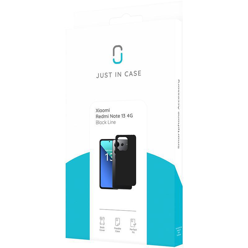 Just in Case Soft TPU Back Cover Mobile Case, for Xiaomi Redmi Note 13 4G, Black — 3